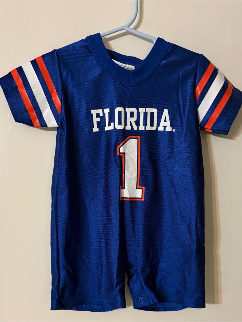 Florida Gators Baby Romper, Size 6
Months, In-Zone Athletic Wear, 100% Nylon